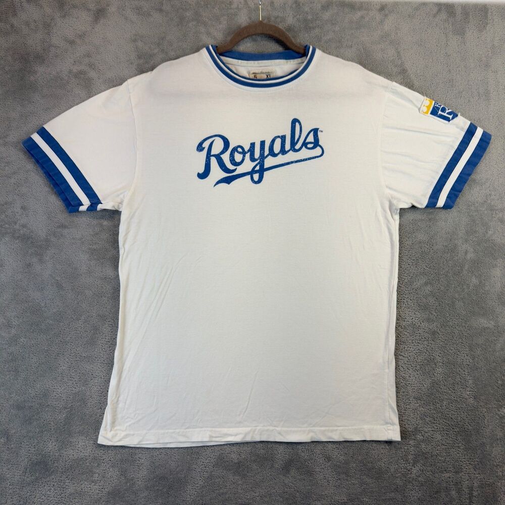 Kansas City Royals Shirt Mens Extra Large White Short Sleeve Red Jacket Vintage